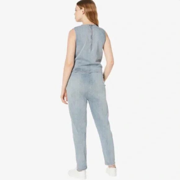 Joe's Jeans NWOT Sleeveless Tapered Leg Denim Drawstring Jumpsuit Blue Size S - Picture 6 of 6